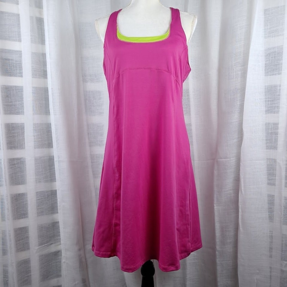 Soybu Lola Athletic Dress XL Hot Pink Lime Green Activewear Performance